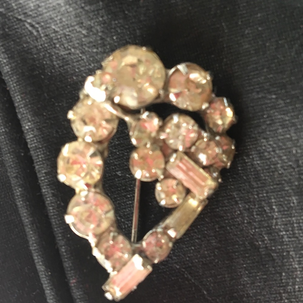 Vintage Rhinestone Diamond Pin Brooch - Picture 6 of 8